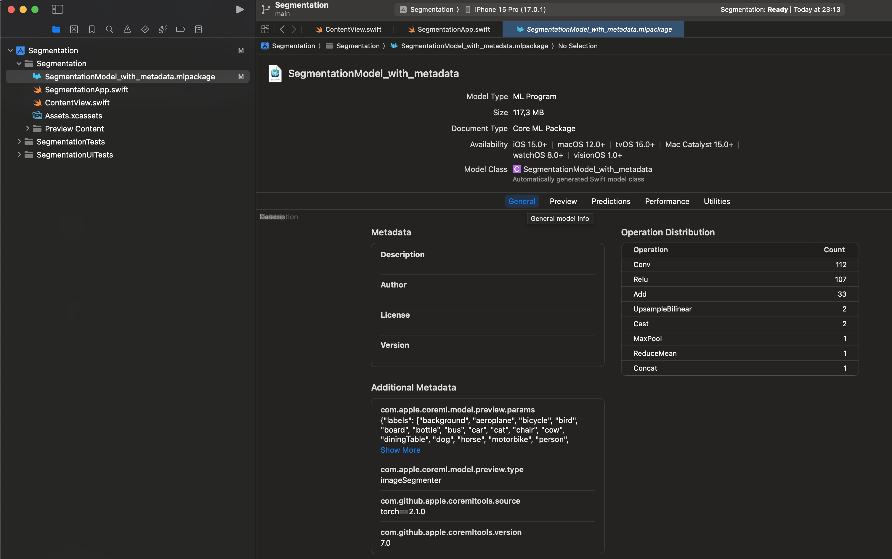 MLModel in Xcode project